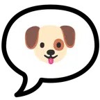 speech balloon + dog face