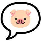 speech balloon + pig face