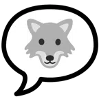 speech balloon + wolf