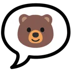 speech balloon + bear