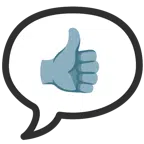 speech balloon + thumbs up