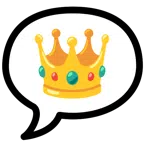 speech balloon + crown