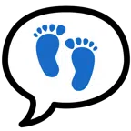 speech balloon + footprints