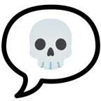 speech balloon + skull