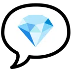 speech balloon + gem stone