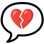 speech balloon + broken heart