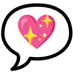 speech balloon + sparkling heart