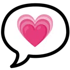 speech balloon + growing heart
