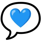speech balloon + blue heart