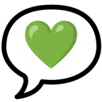 speech balloon + green heart