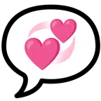 speech balloon + revolving hearts
