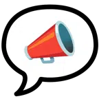 speech balloon + megaphone