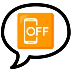 speech balloon + mobile phone off