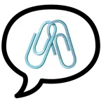speech balloon + linked paperclips