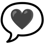 speech balloon + black heart