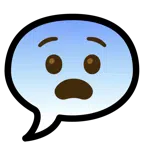 speech balloon + fearful face