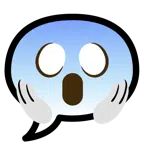 speech balloon + face screaming in fear