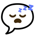 speech balloon + sleeping face