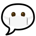 speech balloon + face with medical mask