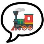 speech balloon + locomotive