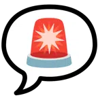 speech balloon + police car light