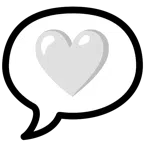 speech balloon + white heart