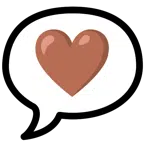 speech balloon + brown heart