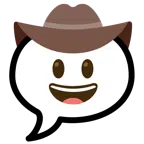 speech balloon + cowboy hat face