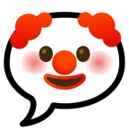 speech balloon + clown face