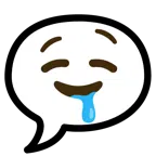 speech balloon + drooling face