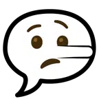 speech balloon + lying face