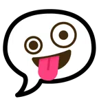 speech balloon + zany face