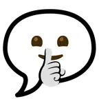 speech balloon + shushing face