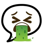 speech balloon + face vomiting
