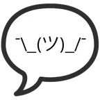 speech balloon + person shrugging