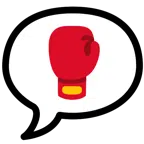 speech balloon + boxing glove