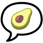 speech balloon + avocado