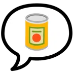 speech balloon + canned food