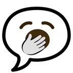 speech balloon + yawning face