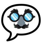 speech balloon + disguised face