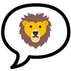 speech balloon + lion