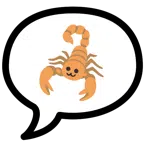 speech balloon + scorpion