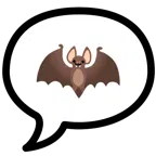 speech balloon + bat
