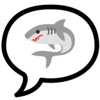 speech balloon + shark