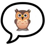 speech balloon + owl