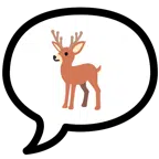 speech balloon + deer