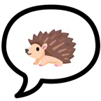 speech balloon + hedgehog