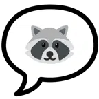 speech balloon + raccoon