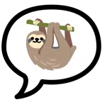 speech balloon + sloth