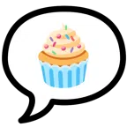 speech balloon + cupcake